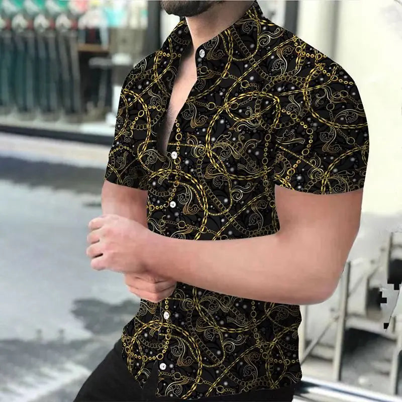 Unisex 2023 Breathable Hawaiian Shirts Baroque French Men's Shirts 3D Printi High Fashion Street Loose Men's Streetwear Shirts