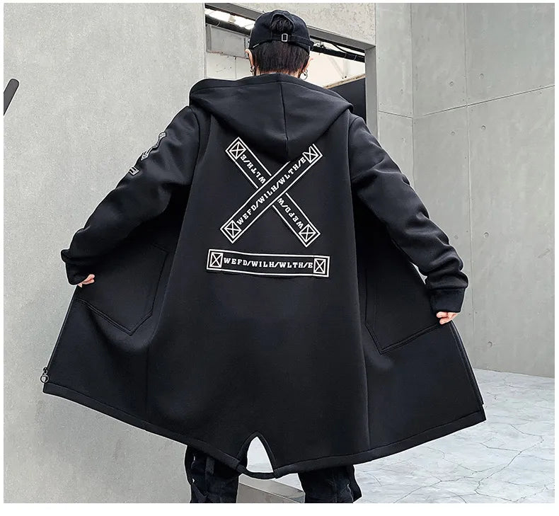 New Men Streetwear Black Jackets And Coats M-5XL
