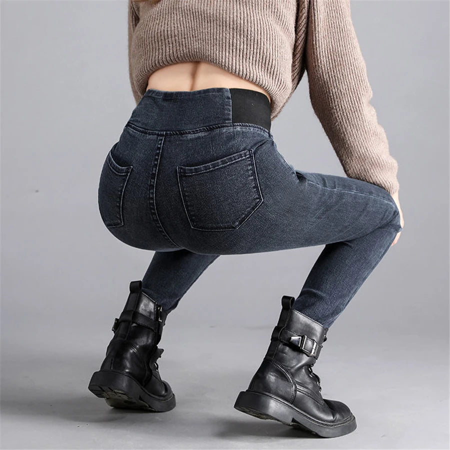 Jeans Oversize 26-38 Slim Denim Pants Women's High Waist Skinny Jean