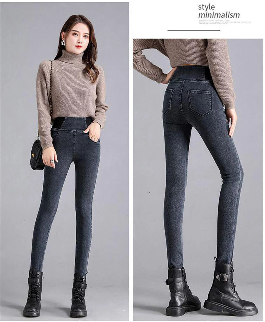 Jeans Oversize 26-38 Slim Denim Pants Women's High Waist Skinny Jean
