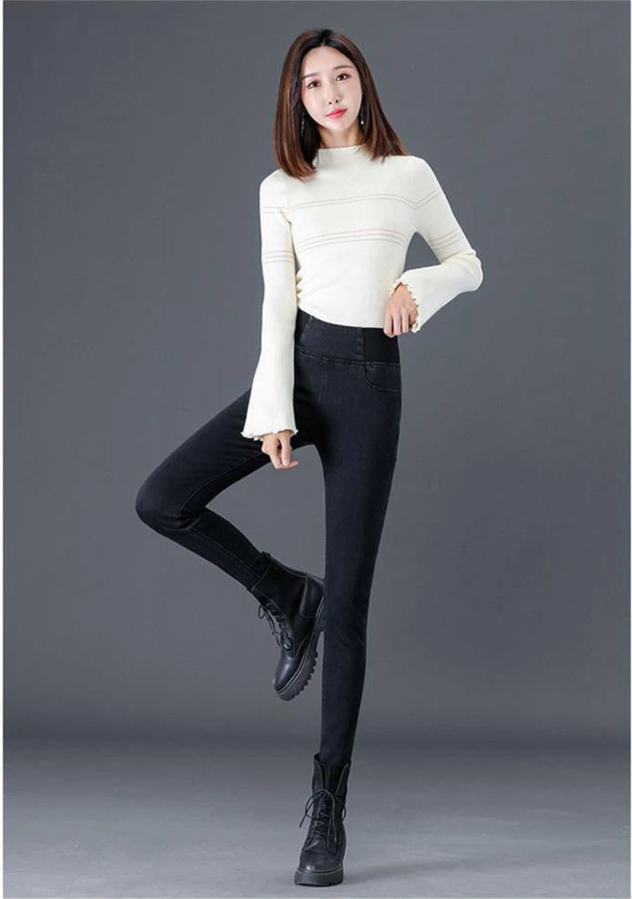 Jeans Oversize 26-38 Slim Denim Pants Women's High Waist Skinny Jean