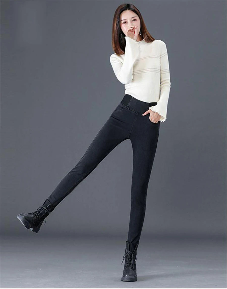 Jeans Oversize 26-38 Slim Denim Pants Women's High Waist Skinny Jean