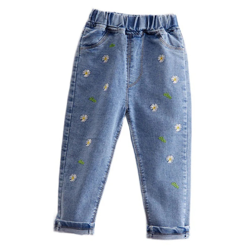 Kids Baby Girls Casual Clothes Jeans Trousers Toddler Infant  Clothing Pants Children Bottoms 1 2 3 4 5 6 7 Years
