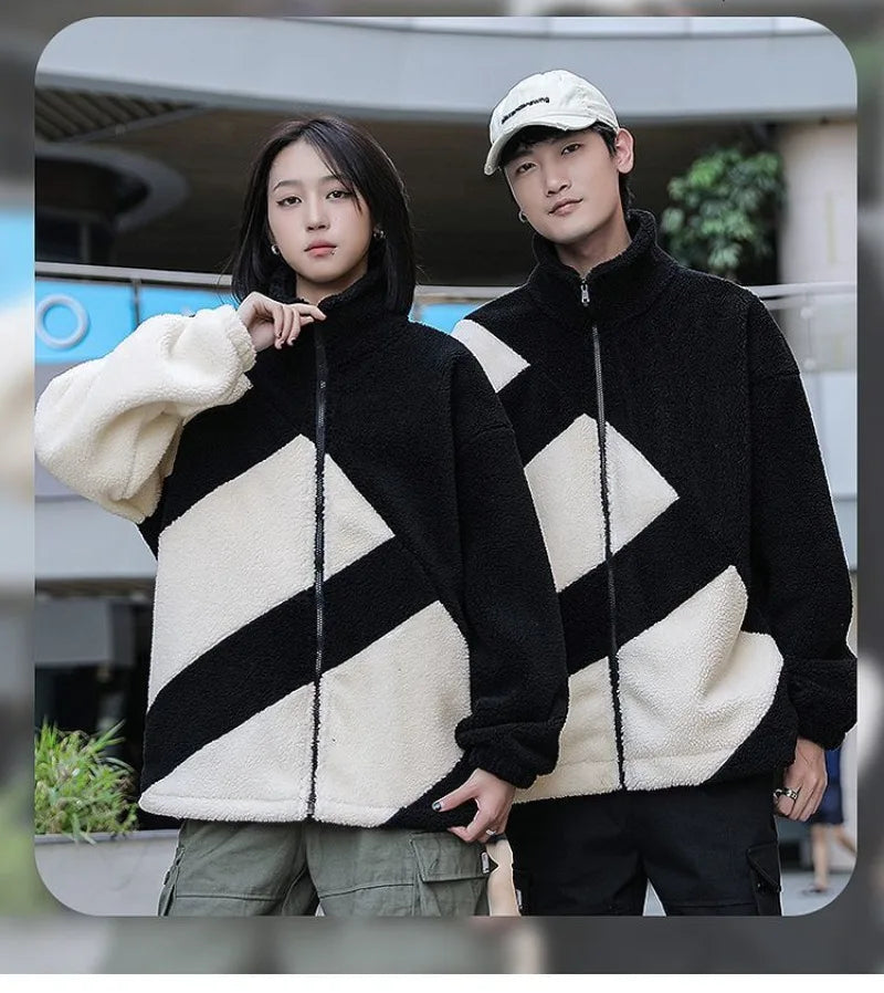 Jacket Male Gothic Hip-hop Trend Couple Coral High Quality Loose Casual Cotton-padded Jacket Coat