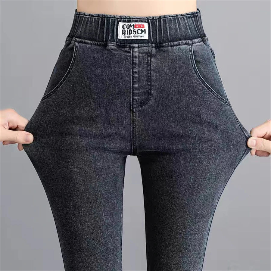 Jeans Oversize 26-38 Slim Denim Pants Women's High Waist Skinny Jean