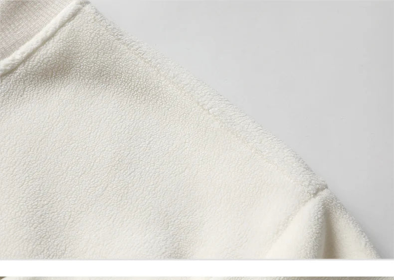 Men's Fashion Thick Hoodie Embroidery Pullover Fleece Lined Men's Winter Clothes Elegant Luxury Brand White Green Pullovers