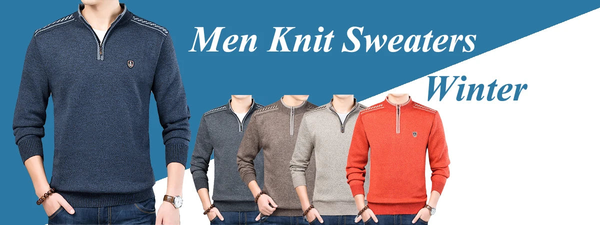 Warm Pullover Men Slim Fit Classic Sweaters