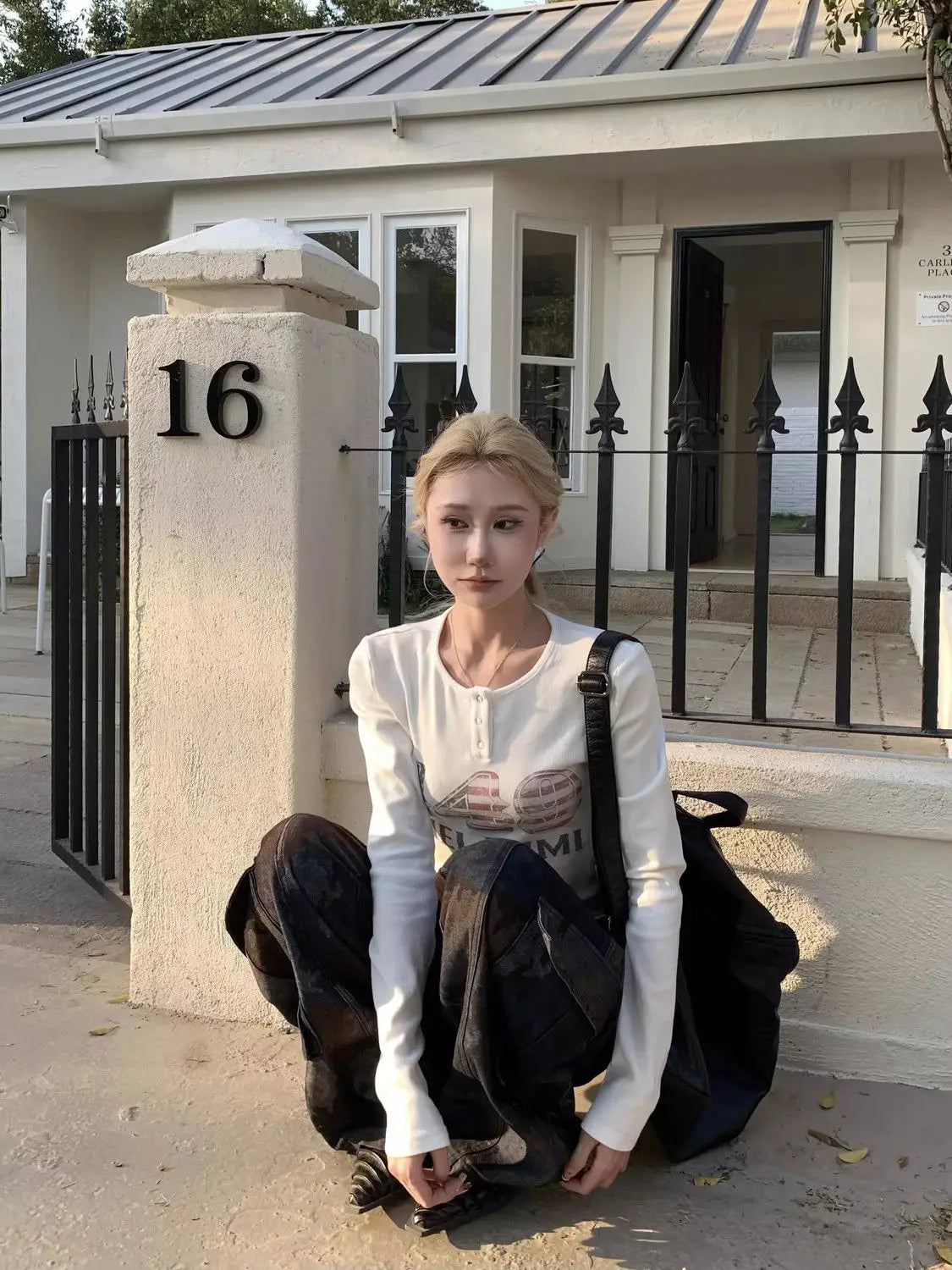 Retro street new style camouflage spliced multi-pocket work jeans for women American loose straight wide-leg casual pants