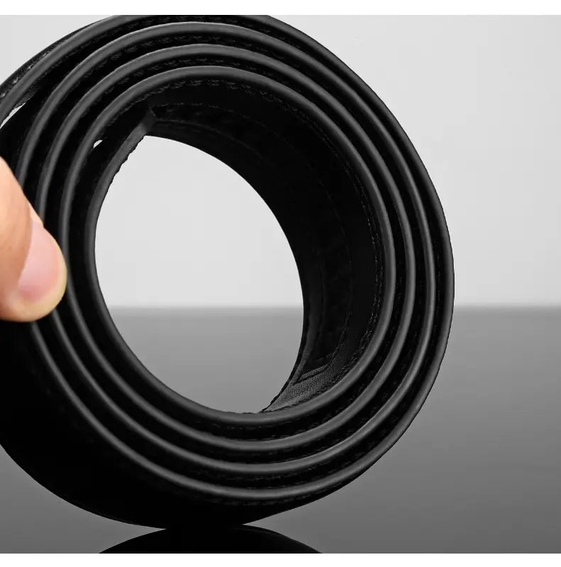 Men Leather Belt Metal Automatic Buckle Brand High Quality Luxury Belts for Men Famous Work Business Black PU Strap