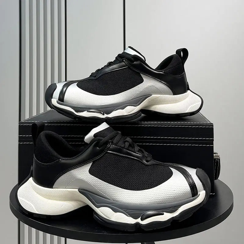 Thick Platform Mesh Upper Breathable Sports Shoes for Men Cheap Liquidation Running Original Fashion Designer Man Casual Sneaker