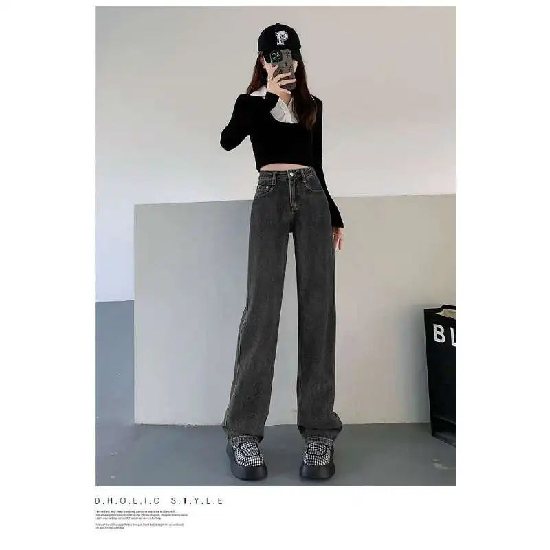 Slim Jeans For Women  Casual Loose Thin Floor Pants Wide Leg Pants Trendy Pants