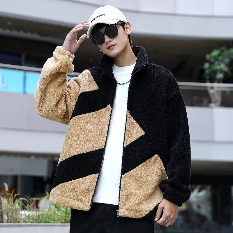 Jacket Male Gothic Hip-hop Trend Couple Coral High Quality Loose Casual Cotton-padded Jacket Coat