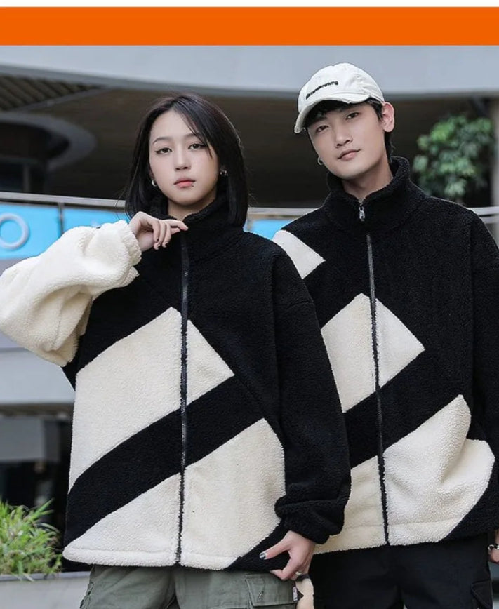 Jacket Male Gothic Hip-hop Trend Couple Coral High Quality Loose Casual Cotton-padded Jacket Coat