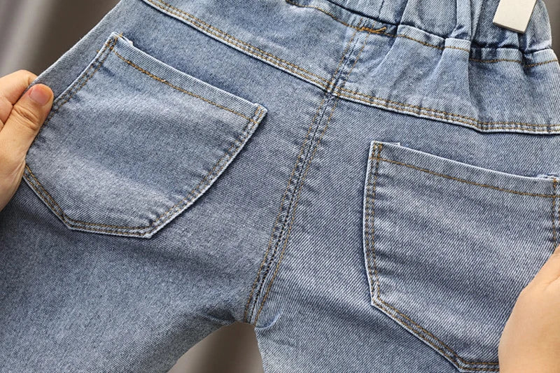 Kids Baby Girls Casual Clothes Jeans Trousers Toddler Infant  Clothing Pants Children Bottoms 1 2 3 4 5 6 7 Years