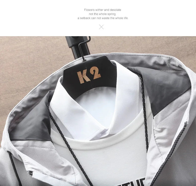 Outdoor Casual Jacket For Men Solid Color Long Windproof Hooded Coat High Quality Design Hot Casual Jacket For Men