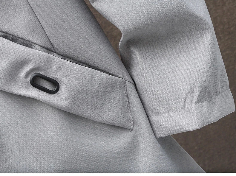 Outdoor Casual Jacket For Men Solid Color Long Windproof Hooded Coat High Quality Design Hot Casual Jacket For Men