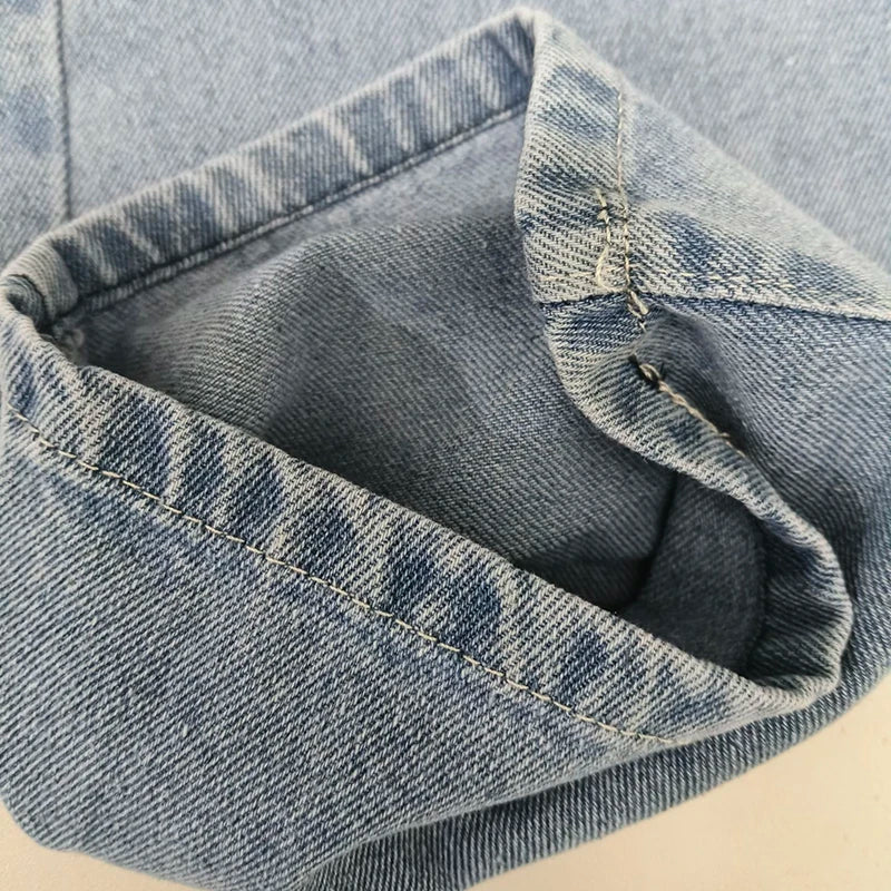 Kid's Jeans 3-9Y Cute Girls Solid Color Loose Wide Leg Pants Childrens Outwear Denim Trousers