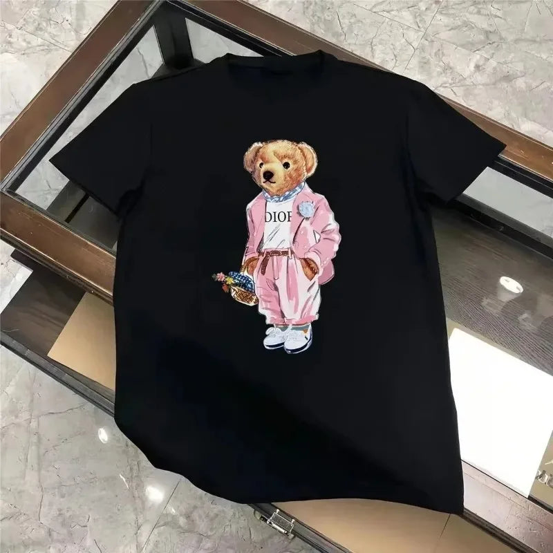 New Bear Luxury Brand Women Fashion T-Shirt Short Sleeve Clothing Luxury Designer T-Shirt High Quality Casual Ladies Tops