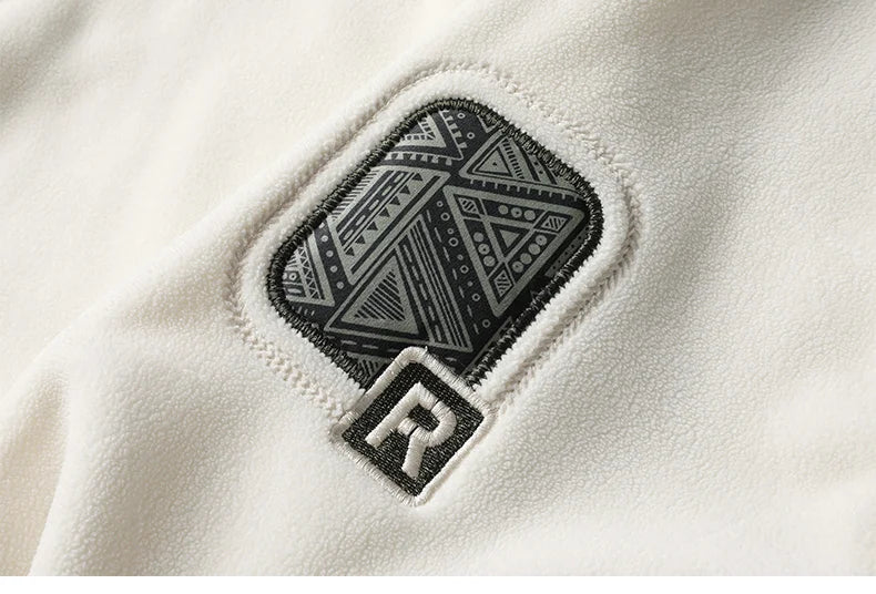 Men's Fashion Thick Hoodie Embroidery Pullover Fleece Lined Men's Winter Clothes Elegant Luxury Brand White Green Pullovers