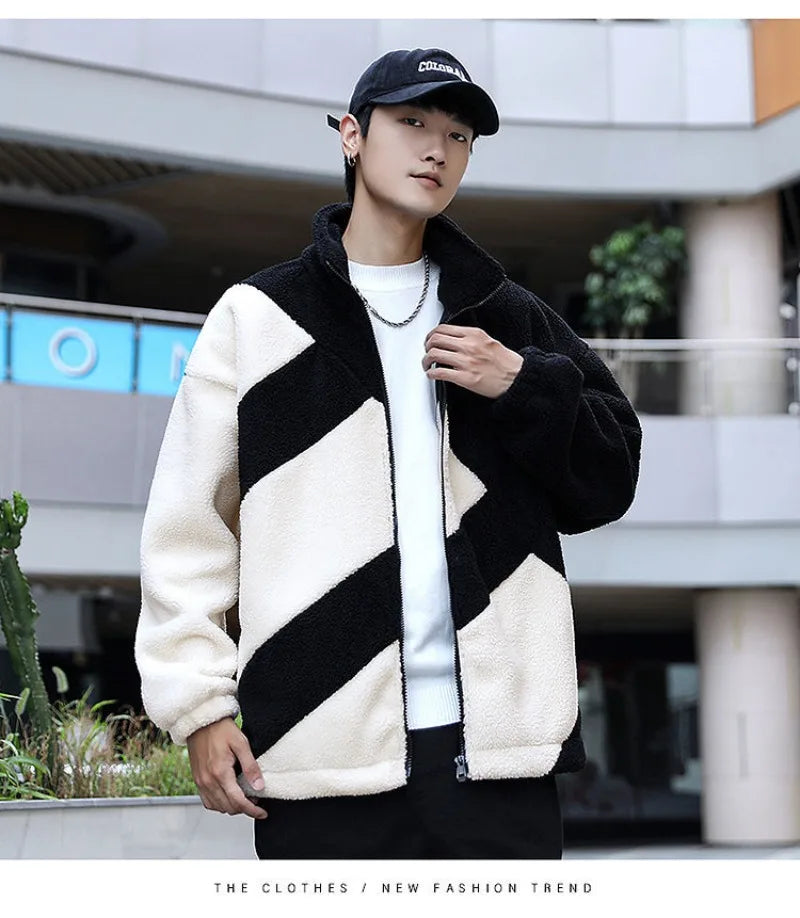 Jacket Male Gothic Hip-hop Trend Couple Coral High Quality Loose Casual Cotton-padded Jacket Coat
