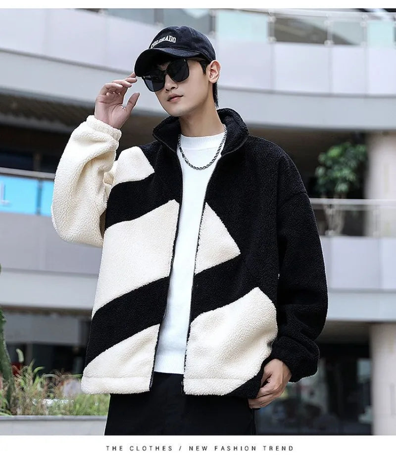 Jacket Male Gothic Hip-hop Trend Couple Coral High Quality Loose Casual Cotton-padded Jacket Coat