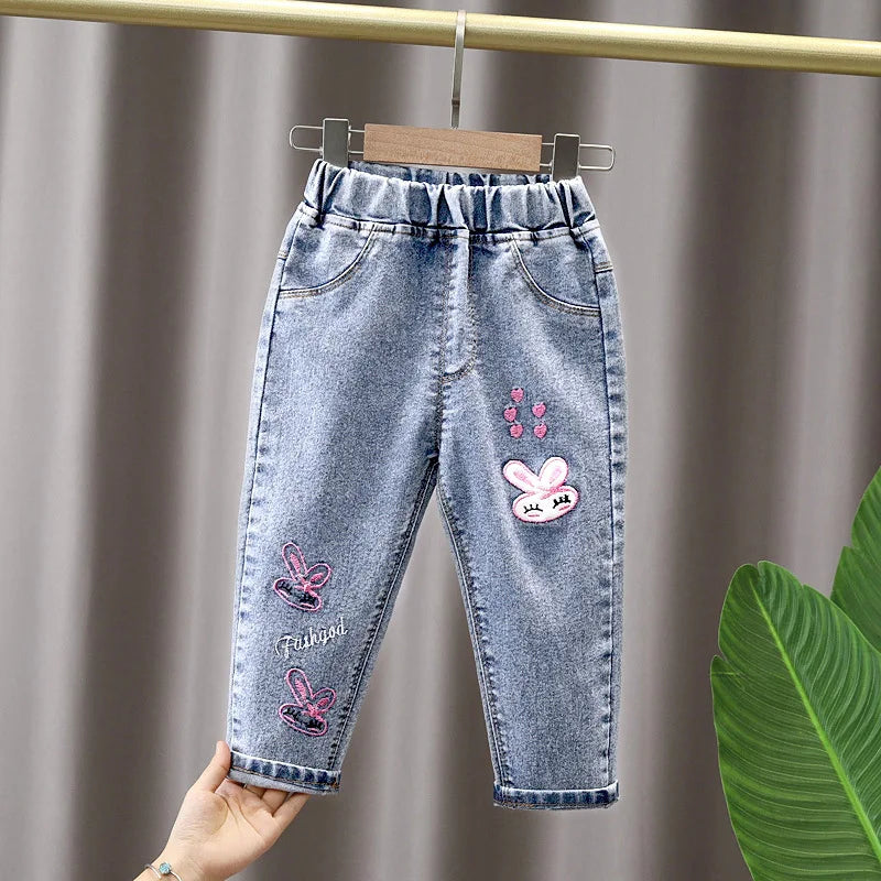 Kids Baby Girls Casual Clothes Jeans Trousers Toddler Infant  Clothing Pants Children Bottoms 1 2 3 4 5 6 7 Years