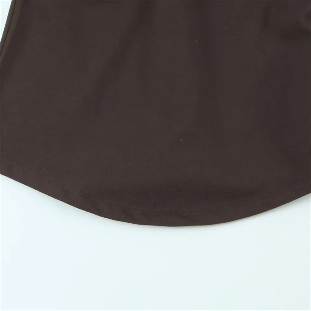 UNIZERA Women's Tri Color Side Folded Decorative T-shirt Round Neck Long Sleeve Spring/Summer New Casual Women's Clothing