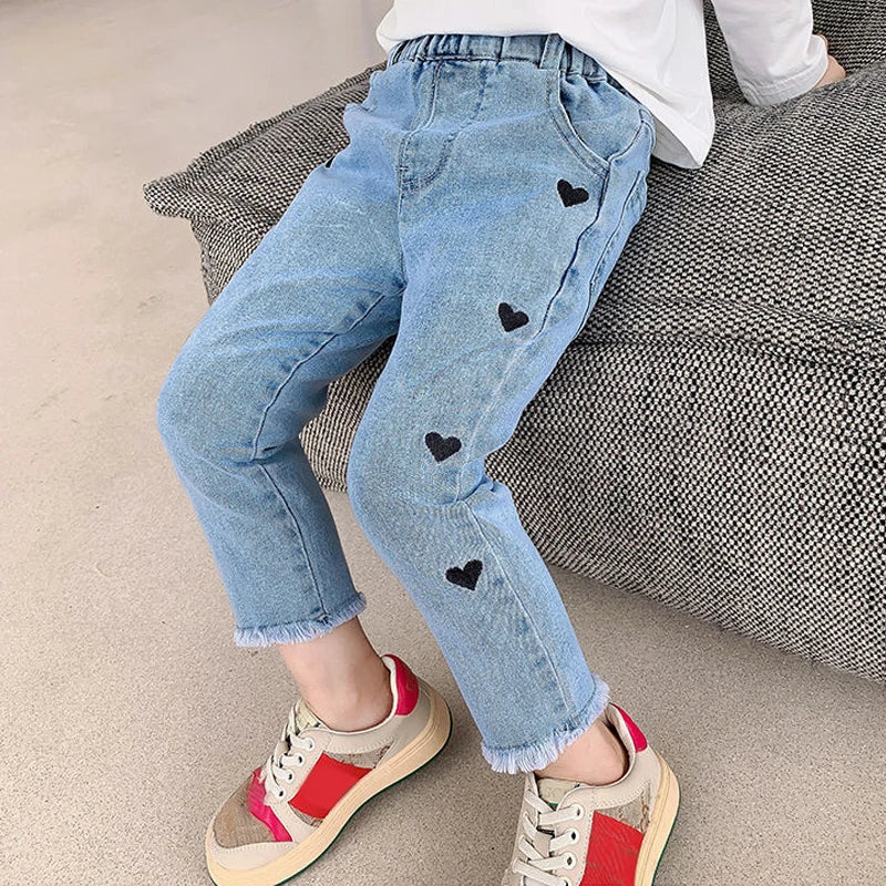 Kids Baby Girls Casual Clothes Jeans Trousers Toddler Infant  Clothing Pants Children Bottoms 1 2 3 4 5 6 7 Years