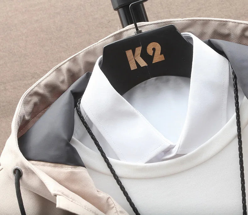 Outdoor Casual Jacket For Men Solid Color Long Windproof Hooded Coat High Quality Design Hot Casual Jacket For Men