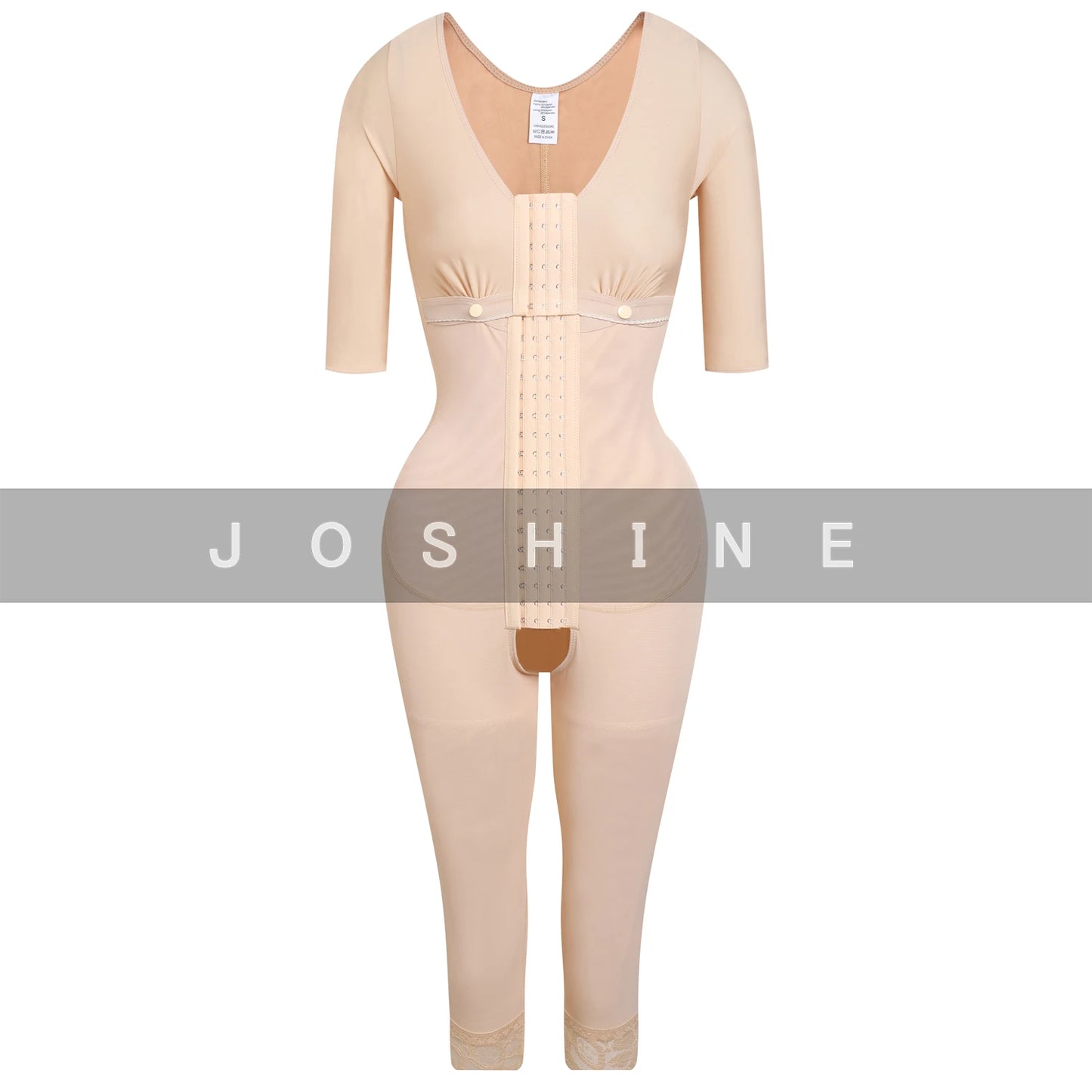 Full Body Support Arm Compression Girdle Women's Shapewear With Built In Bra Corset Slimming Sheath Flat Belly