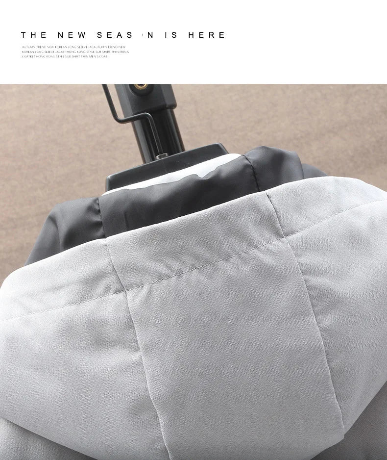 Outdoor Casual Jacket For Men Solid Color Long Windproof Hooded Coat High Quality Design Hot Casual Jacket For Men