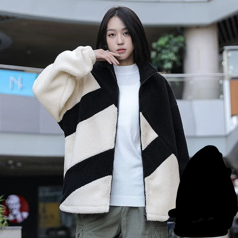 Jacket Male Gothic Hip-hop Trend Couple Coral High Quality Loose Casual Cotton-padded Jacket Coat