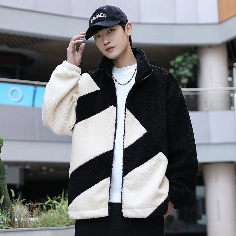 Jacket Male Gothic Hip-hop Trend Couple Coral High Quality Loose Casual Cotton-padded Jacket Coat