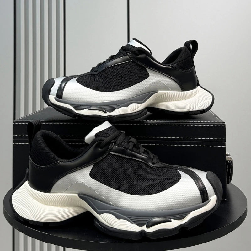 Thick Platform Mesh Upper Breathable Sports Shoes for Men Cheap Liquidation Running Original Fashion Designer Man Casual Sneaker