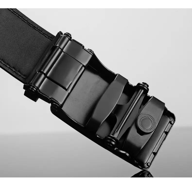 Men Leather Belt Metal Automatic Buckle Brand High Quality Luxury Belts for Men Famous Work Business Black PU Strap