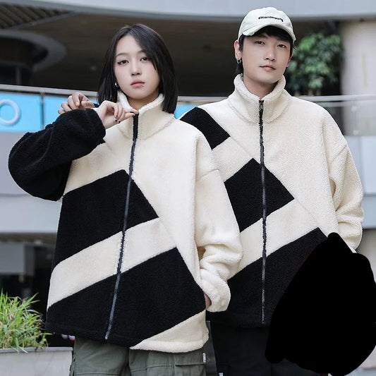 Jacket Male Gothic Hip-hop Trend Couple Coral High Quality Loose Casual Cotton-padded Jacket Coat