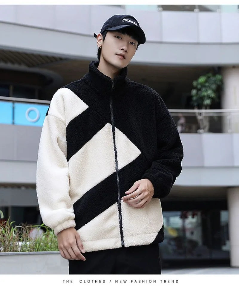 Jacket Male Gothic Hip-hop Trend Couple Coral High Quality Loose Casual Cotton-padded Jacket Coat